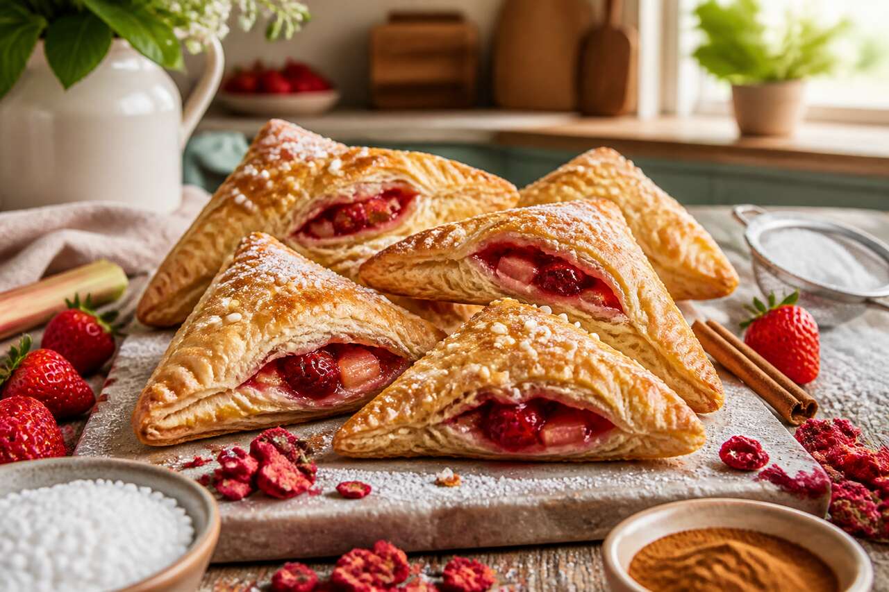 Recette de chaussons à la rhubarbe et aux fraises