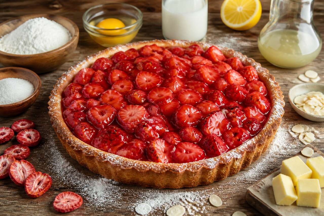 Recette de tarte rustique aux fraises