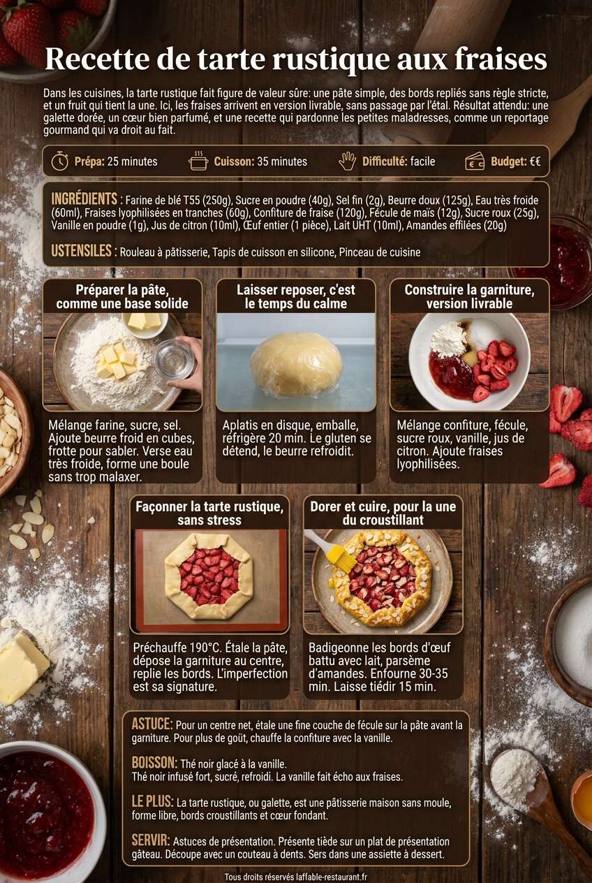 Fiche recette Recette de tarte rustique aux fraises Fiche recette Recette de tarte rustique aux fraises