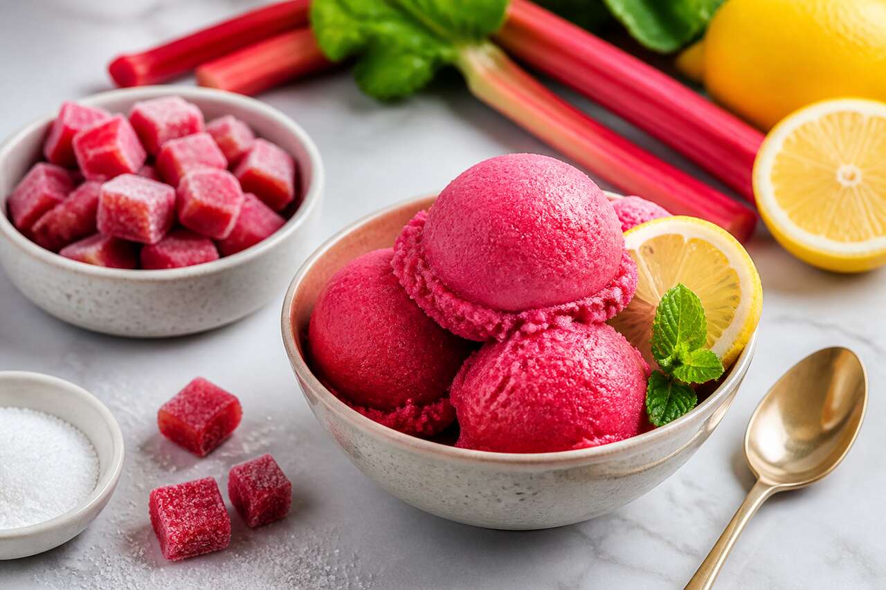 Recette de sorbet à la rhubarbe maison