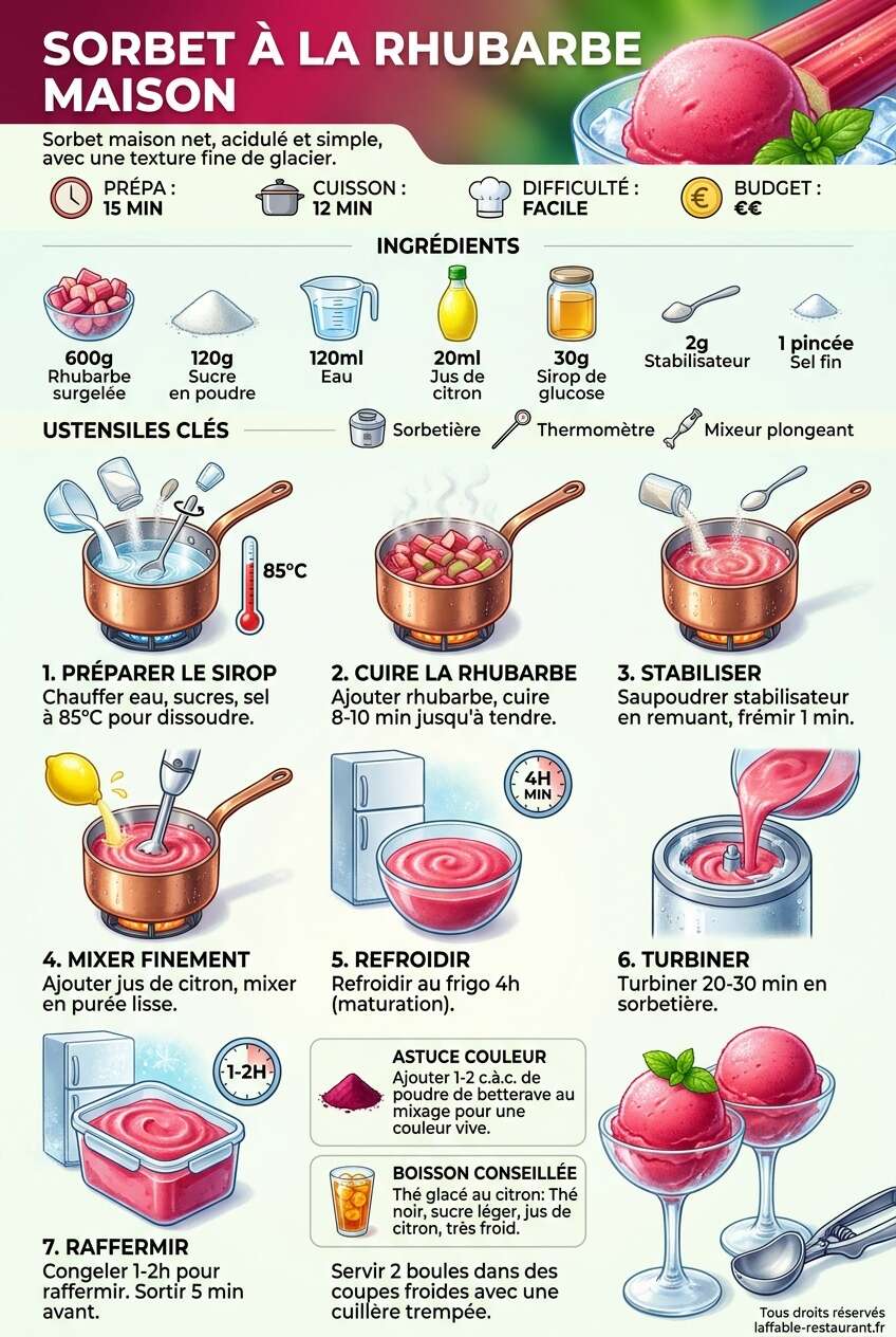 Fiche recette Recette de sorbet &agrave; la rhubarbe maison