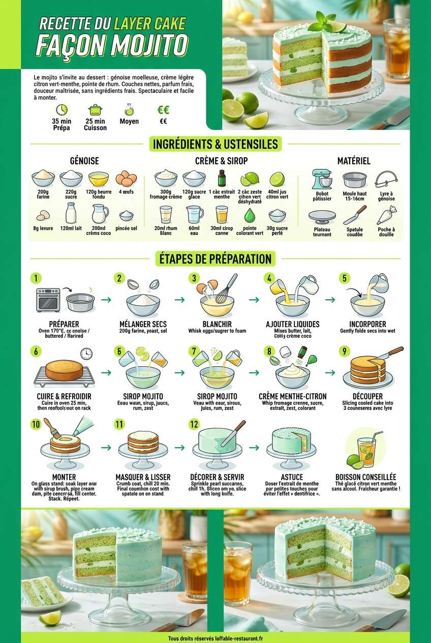 Fiche recette Recette du layer cake façon mojito Fiche recette Recette du layer cake façon mojito