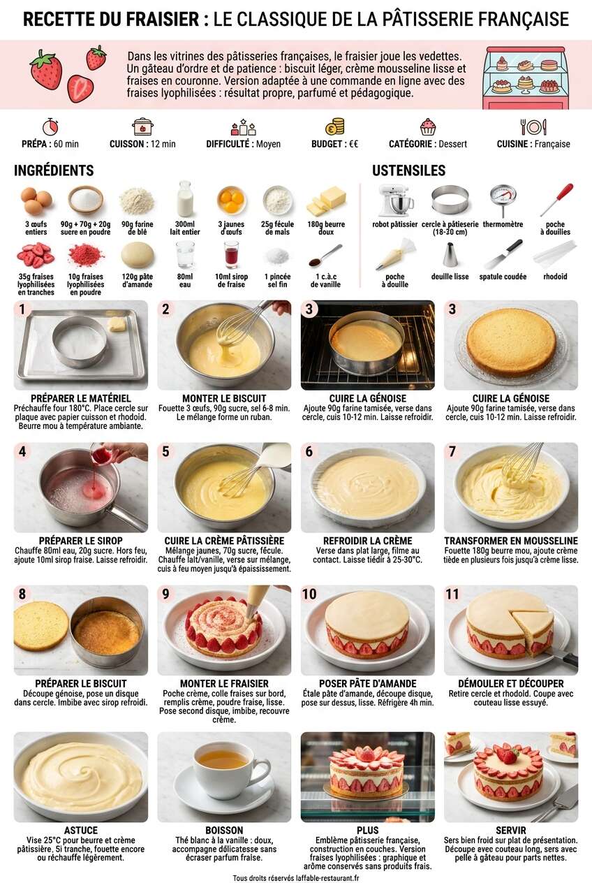 Fiche recette Recette du fraisier : le classique de la p&acirc;tisserie fran&ccedil;aise