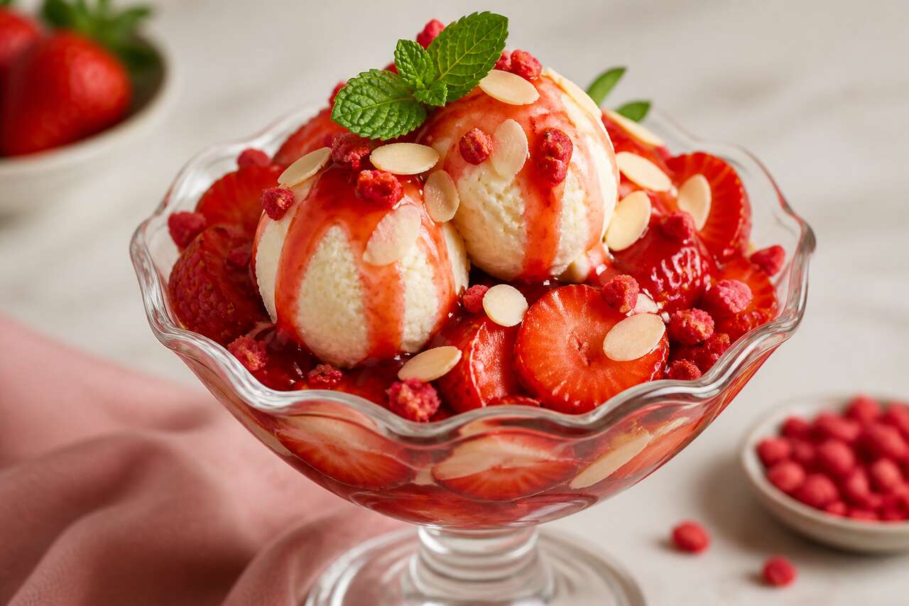 Recette des fraises Melba : un dessert classique et raffiné
