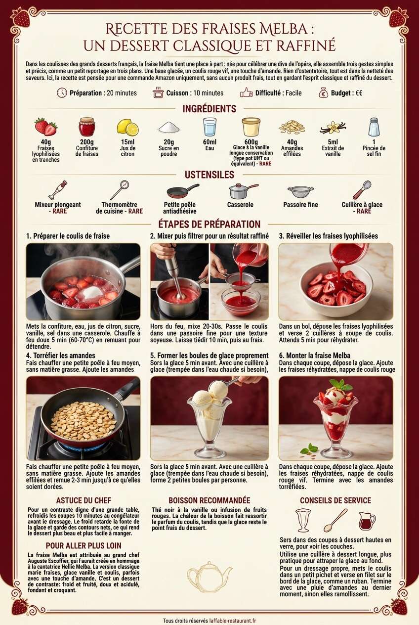 Fiche recette Recette des fraises Melba : un dessert classique et raffin&eacute;