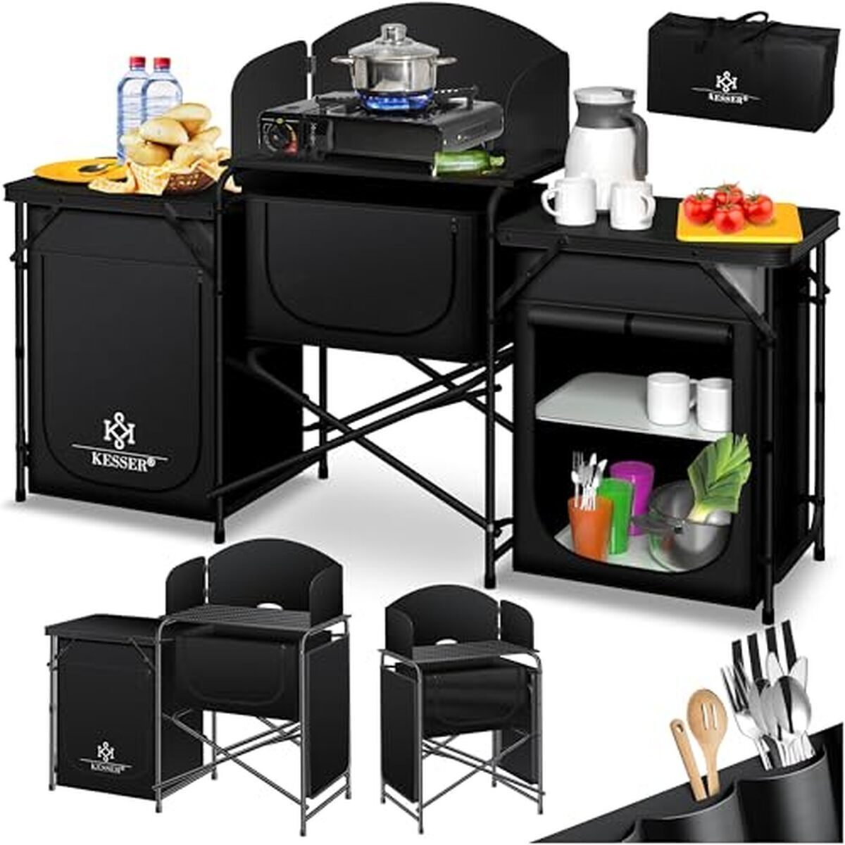 Test de la cuisine de camping KESSER avec sac et tasses