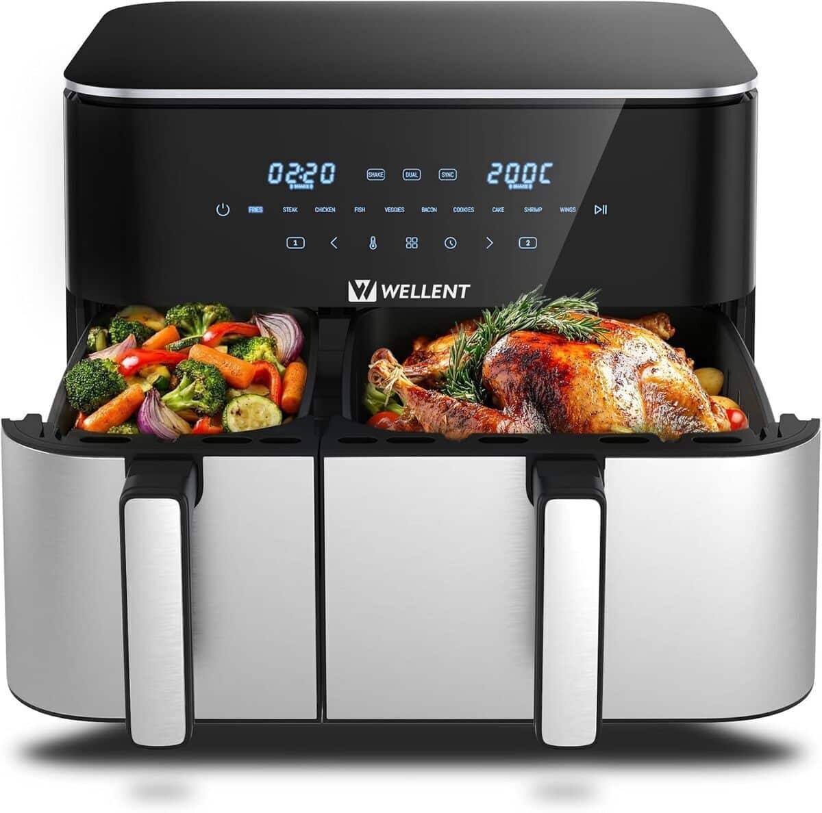 Test de la friteuse sans huile XXL Air Fryer 2600W : double compartiment et écran tactile