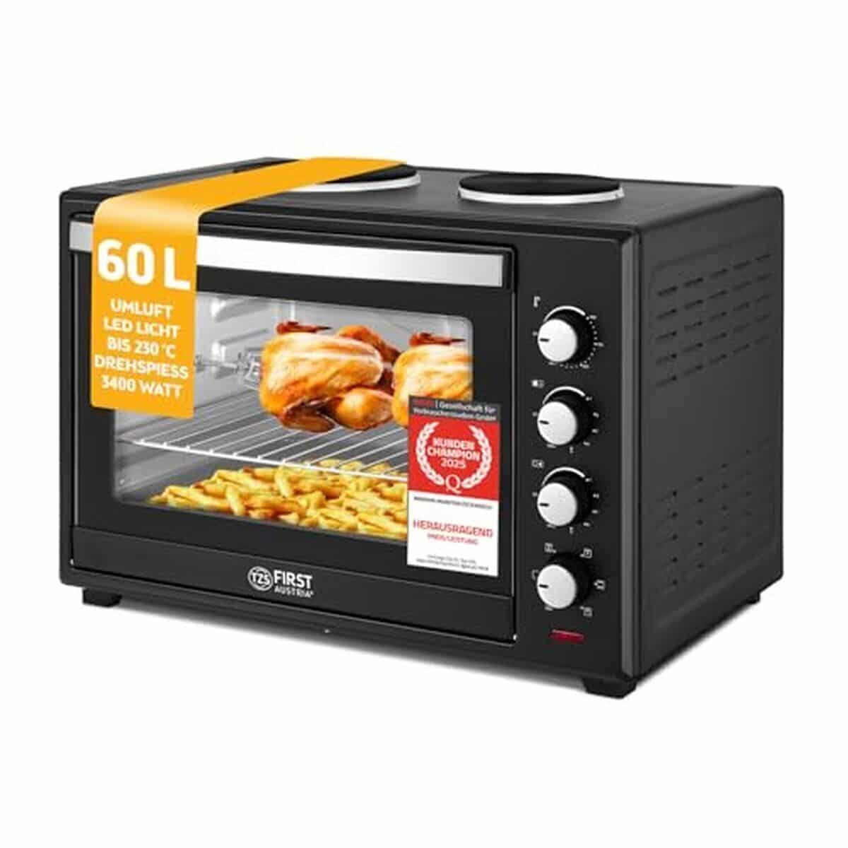 Test du mini-four TZS First Austria 60L 3200 W : polyvalence et performance