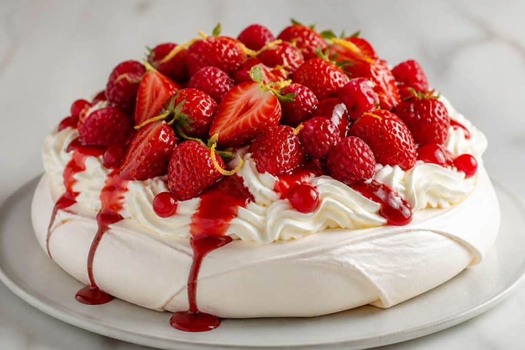 Recette de pavlova aux fruits rouges