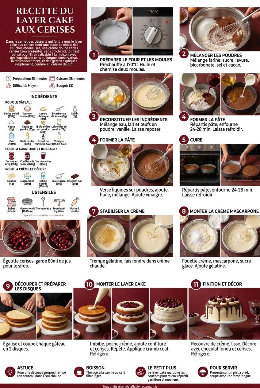 Fiche recette Recette du layer cake aux cerises Fiche recette Recette du layer cake aux cerises
