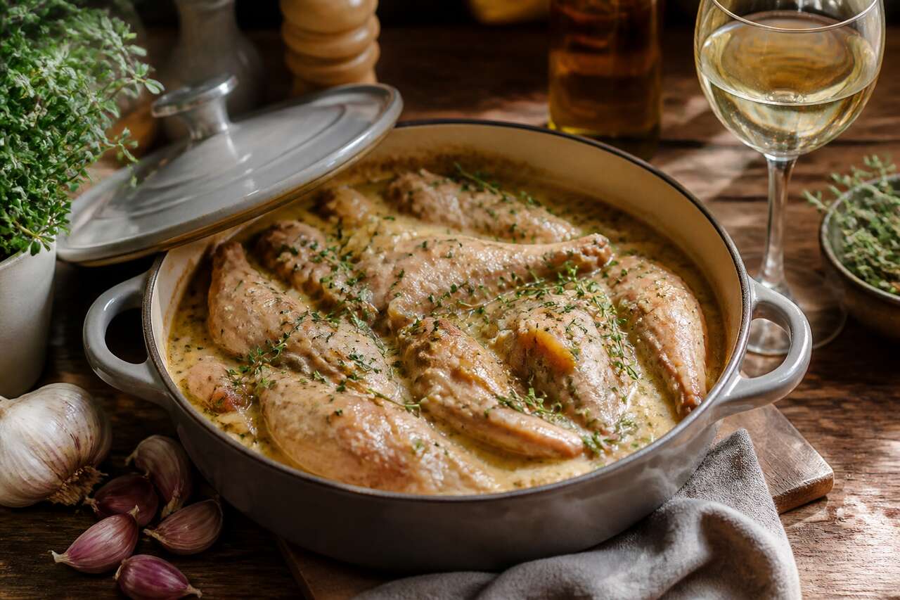 Lapin au vin blanc en cocotte : pour redécouvrir ce plat ancien