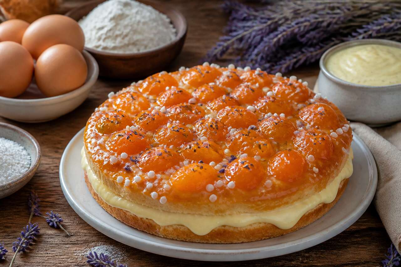 Recette de tropézienne à l'abricot et à la lavande
