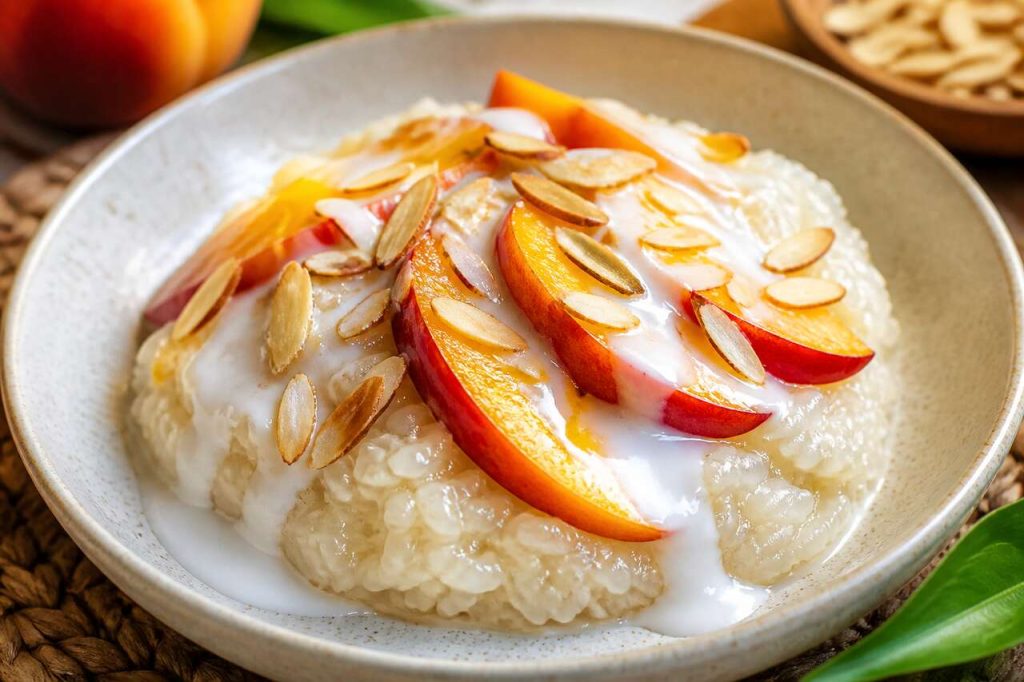 Recette de riz gluant aux nectarines