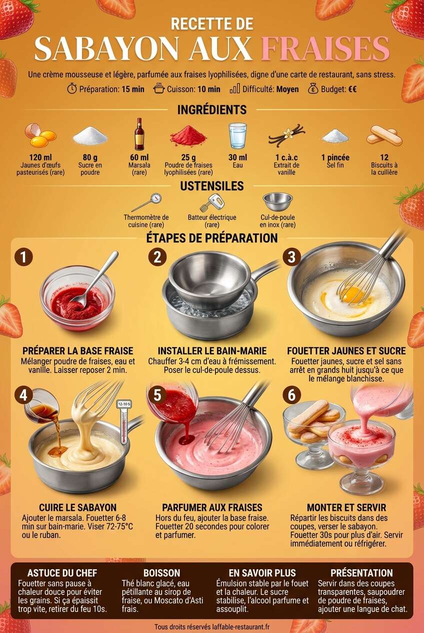 Fiche recette Recette de sabayon aux fraises Fiche recette Recette de sabayon aux fraises