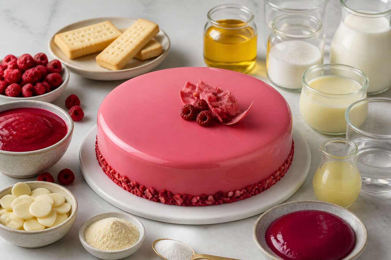 Recette d'entremets inspiration framboise