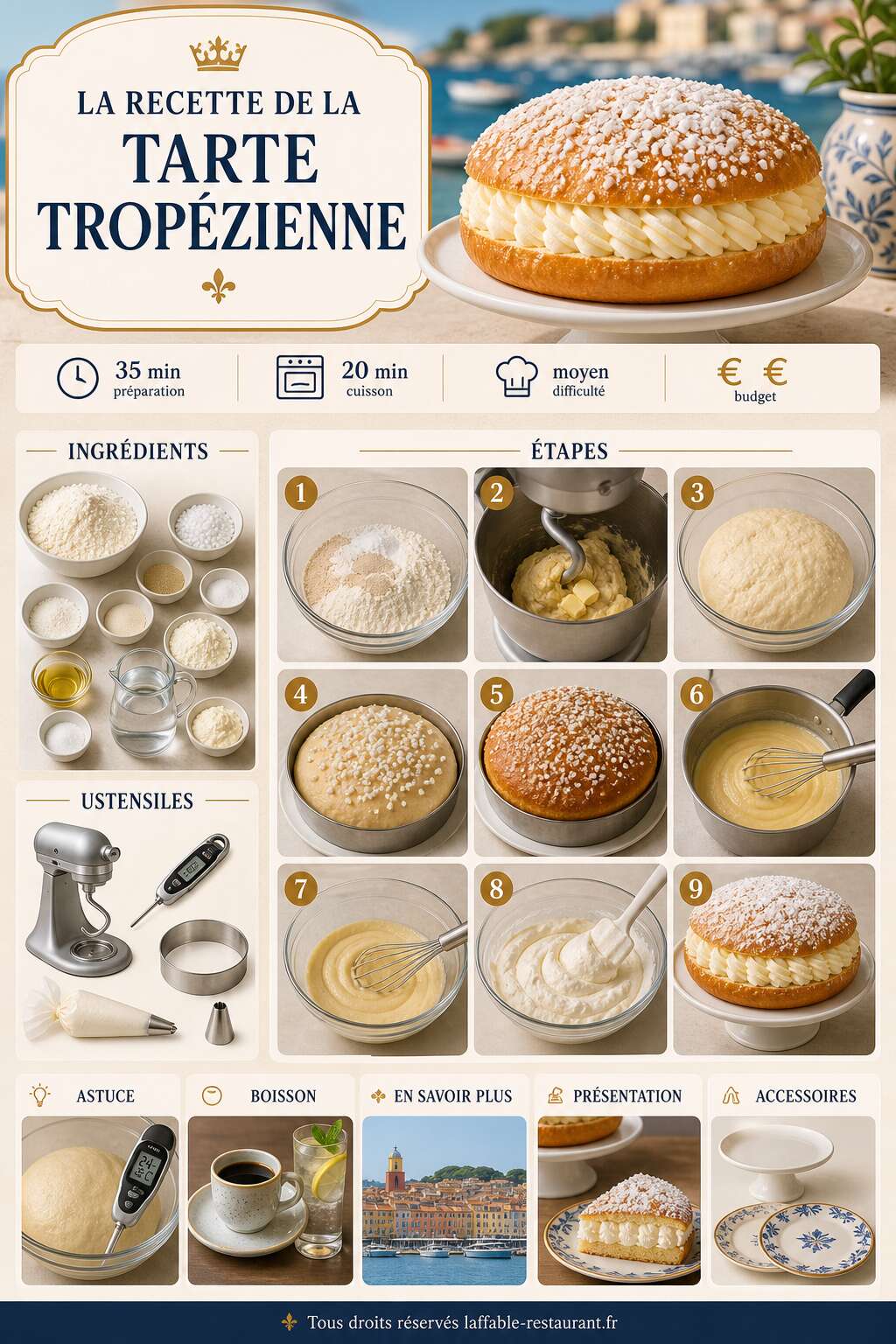 Fiche recette La recette de la tarte tropézienne Fiche recette La recette de la tarte tropézienne