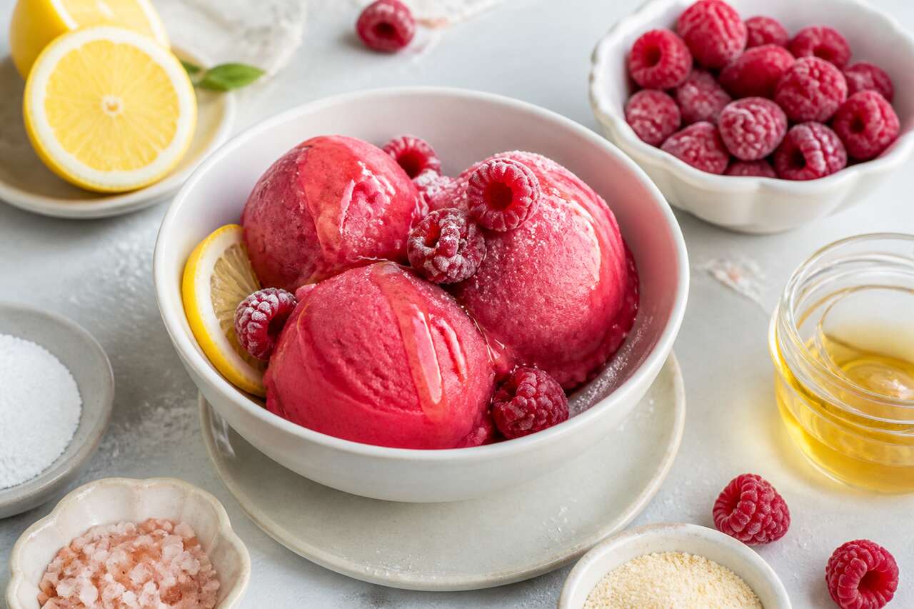 Recette de sorbet à la framboise maison