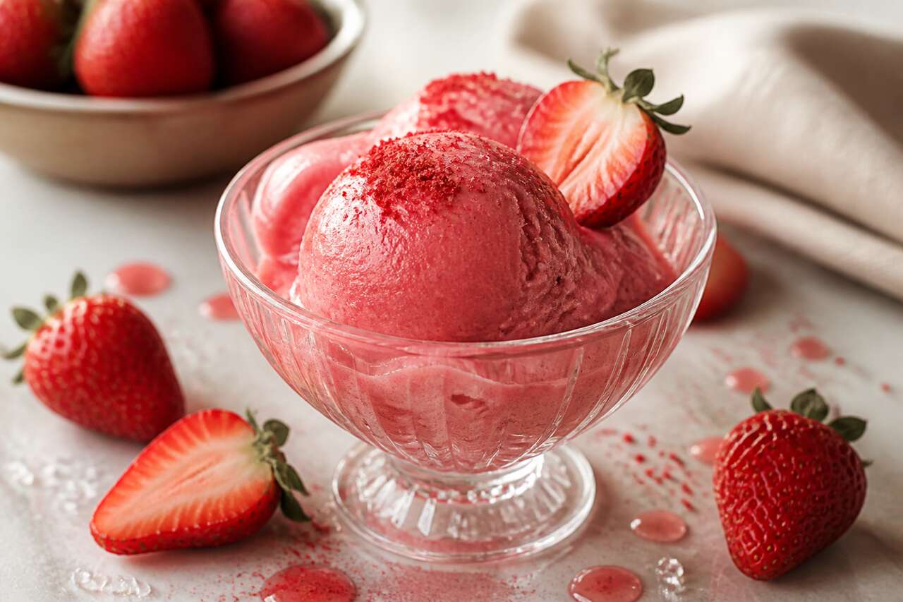Recette de sorbet à la fraise maison