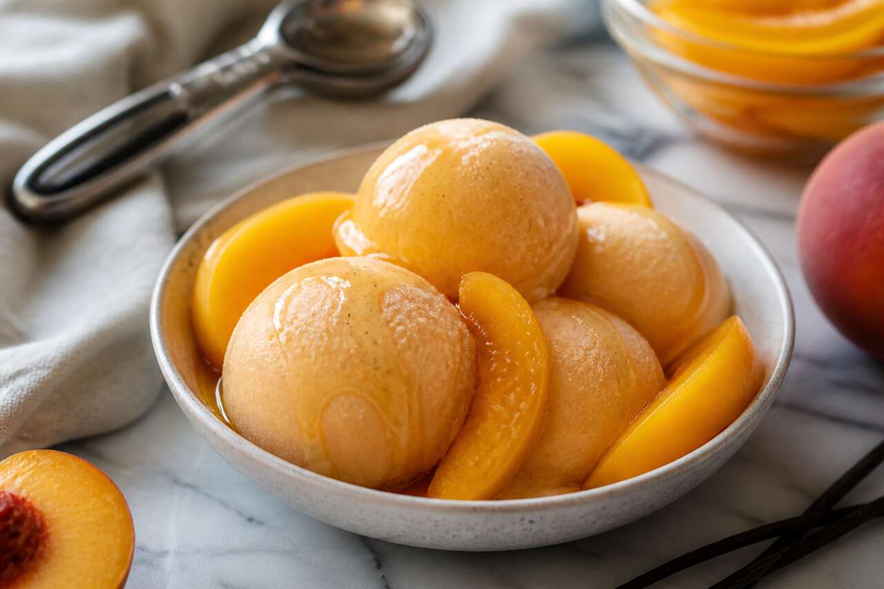 Recette de sorbet à la pêche maison