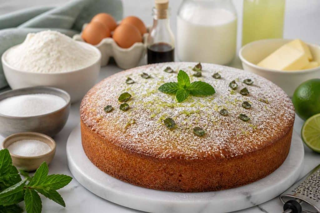 Recette du cake au citron vert et à la menthe