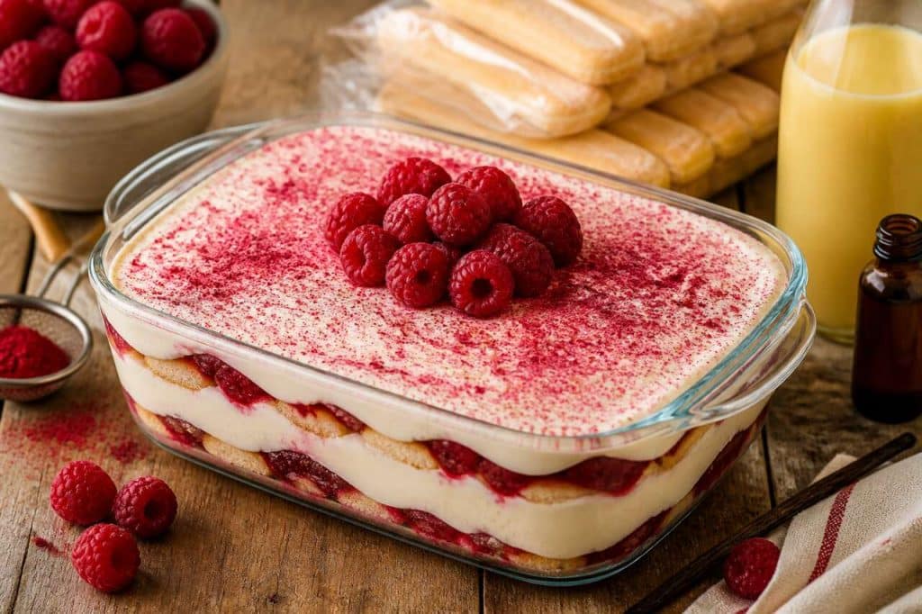Recette du tiramisu aux framboises