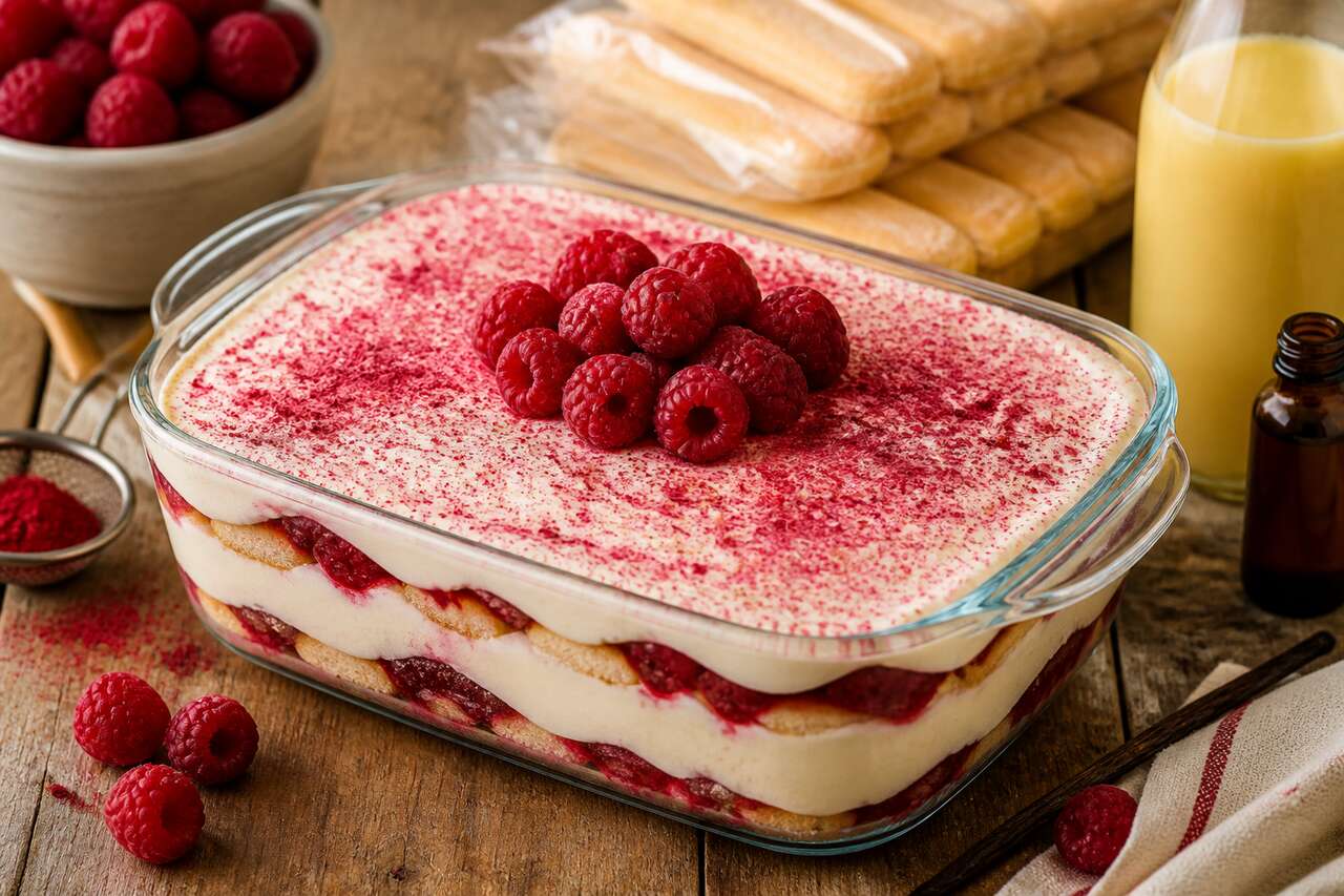 Recette du tiramisu aux framboises