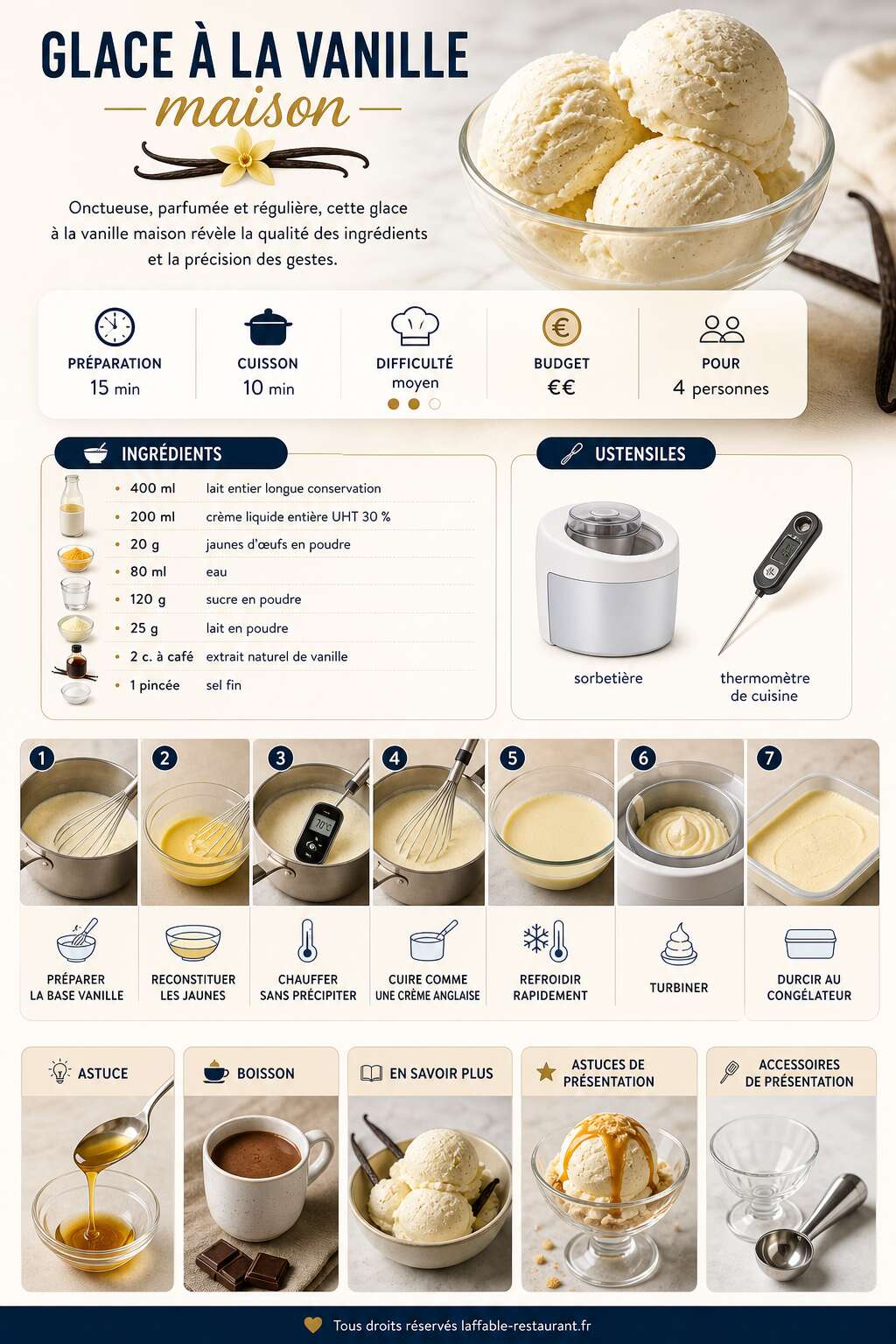 Fiche recette Recette de glace à la vanille maison Fiche recette Recette de glace à la vanille maison