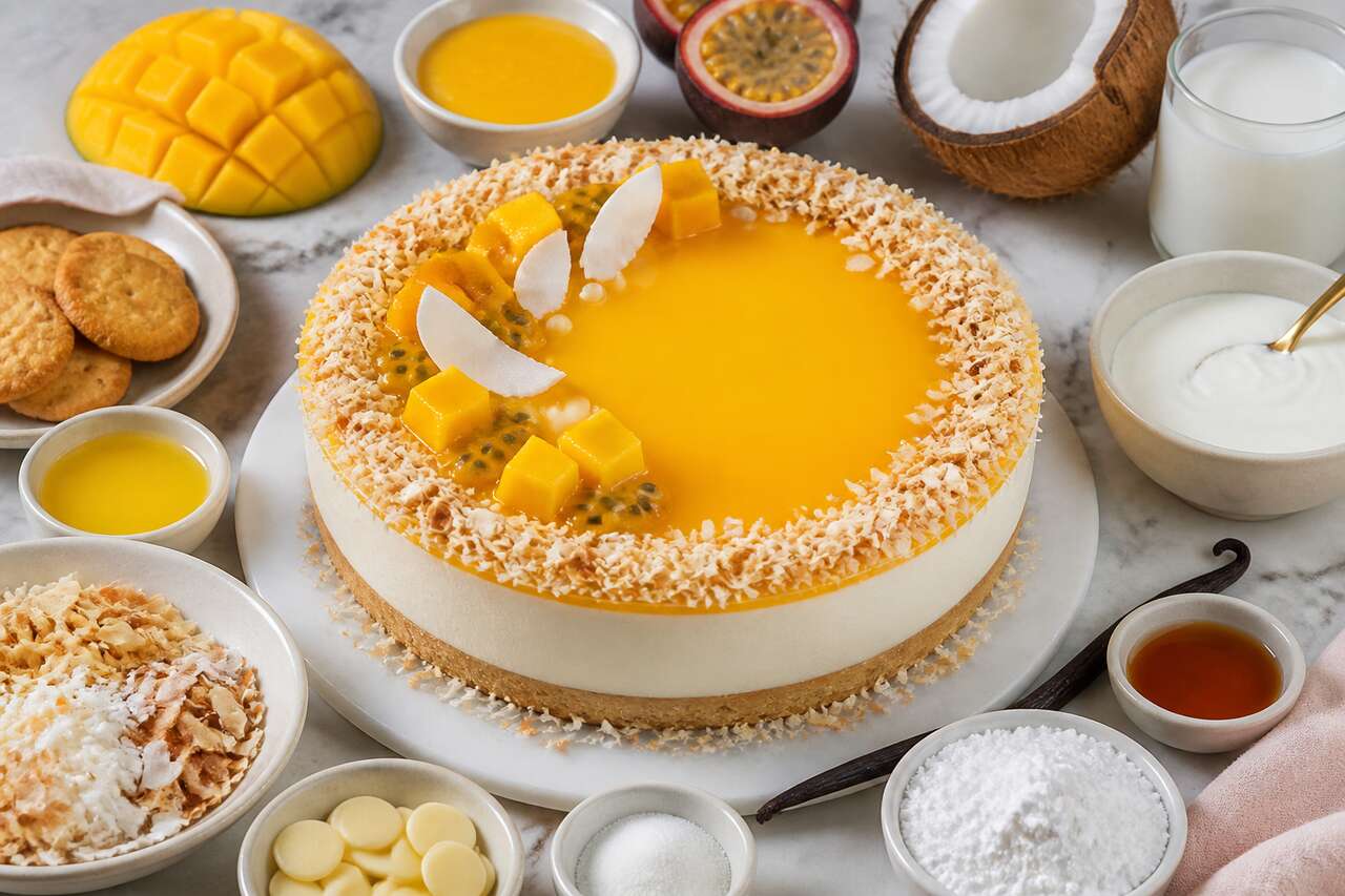 Recette d'entremets coco, mangue et passion