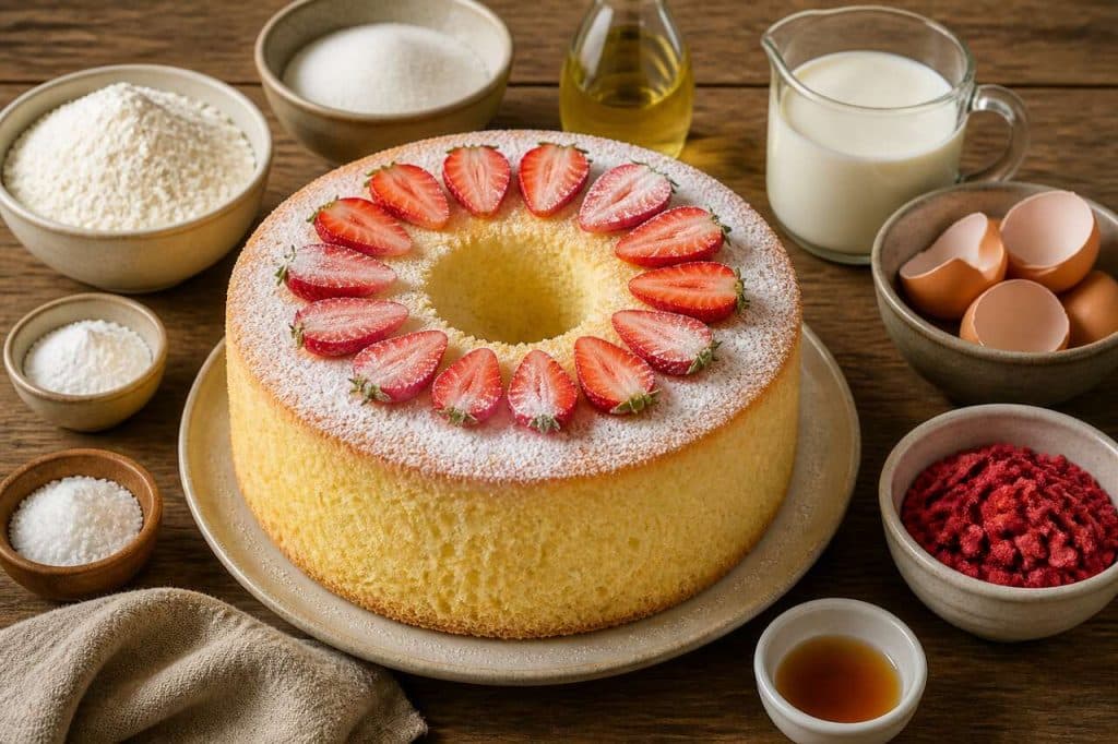 Recette du chiffon cake aux fraises