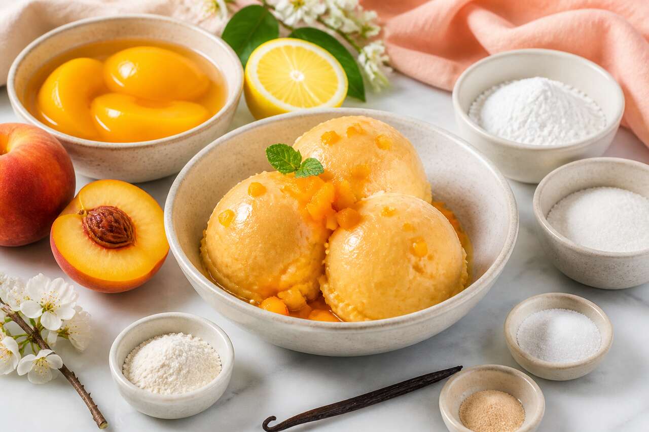 Recette sorbet pêche maison - rafraîchissant et facile à préparer