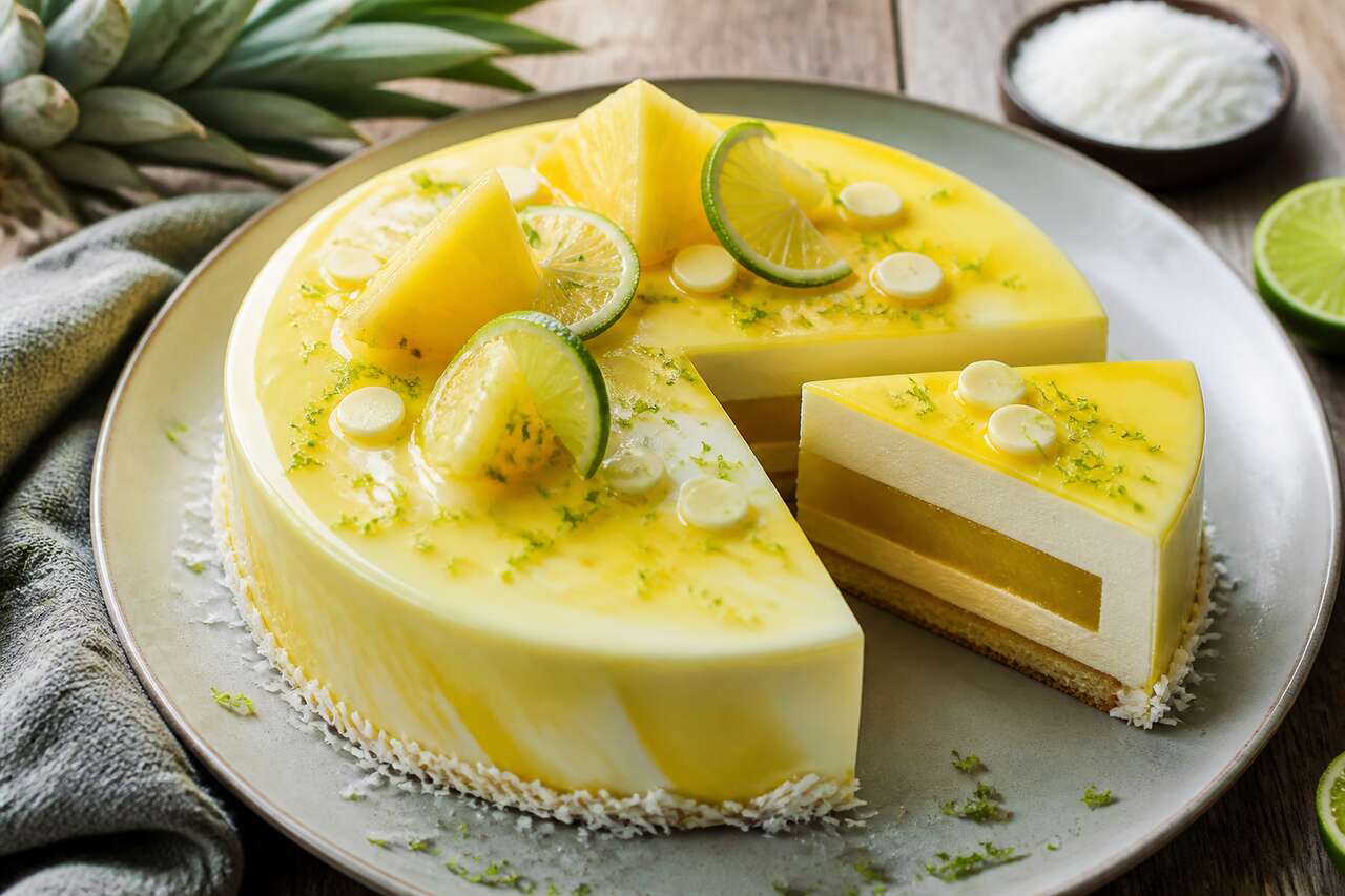 Recette d'entremets exotique ananas, vanille et citron vert