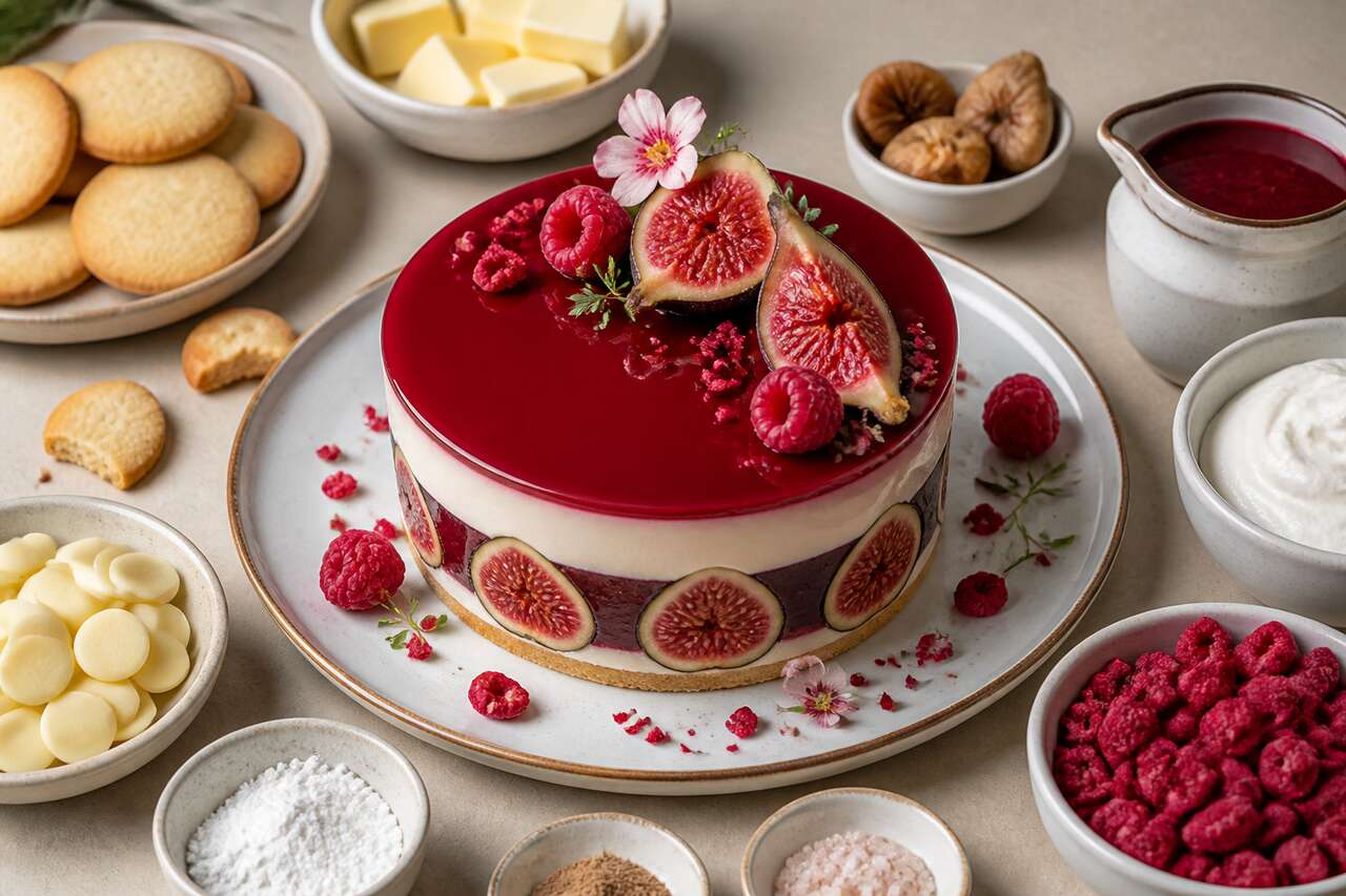 Recette d'entremets aux figues et framboises