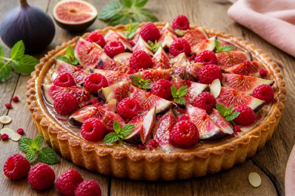 Recette de tarte aux figues et framboises