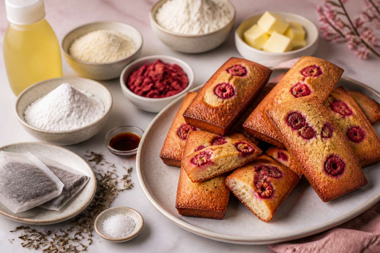 Recette de financiers aux framboises et rooibos