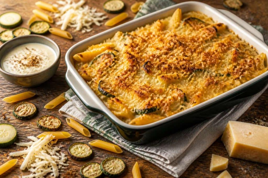 Gratin de pâtes aux courgettes : recette facile et gourmande
