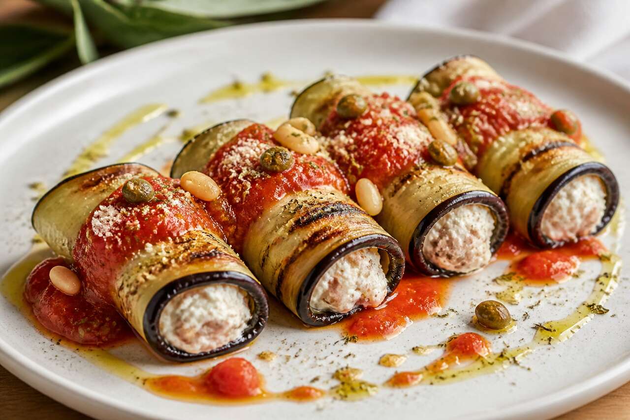 Roulés d'aubergines : recette saine et savoureuse