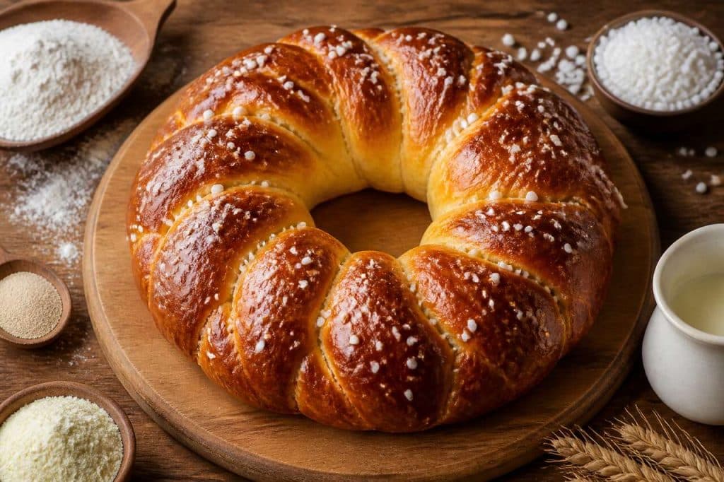 Recette de la couronne briochée au miel