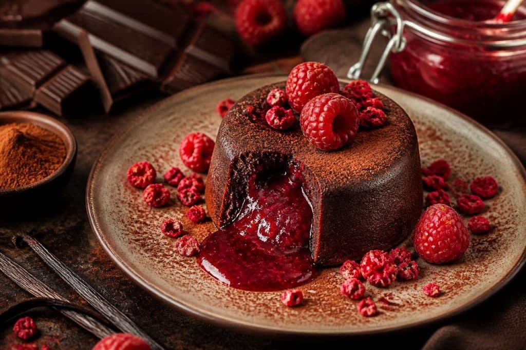 Moelleux au chocolat et framboises : recette facile et gourmande