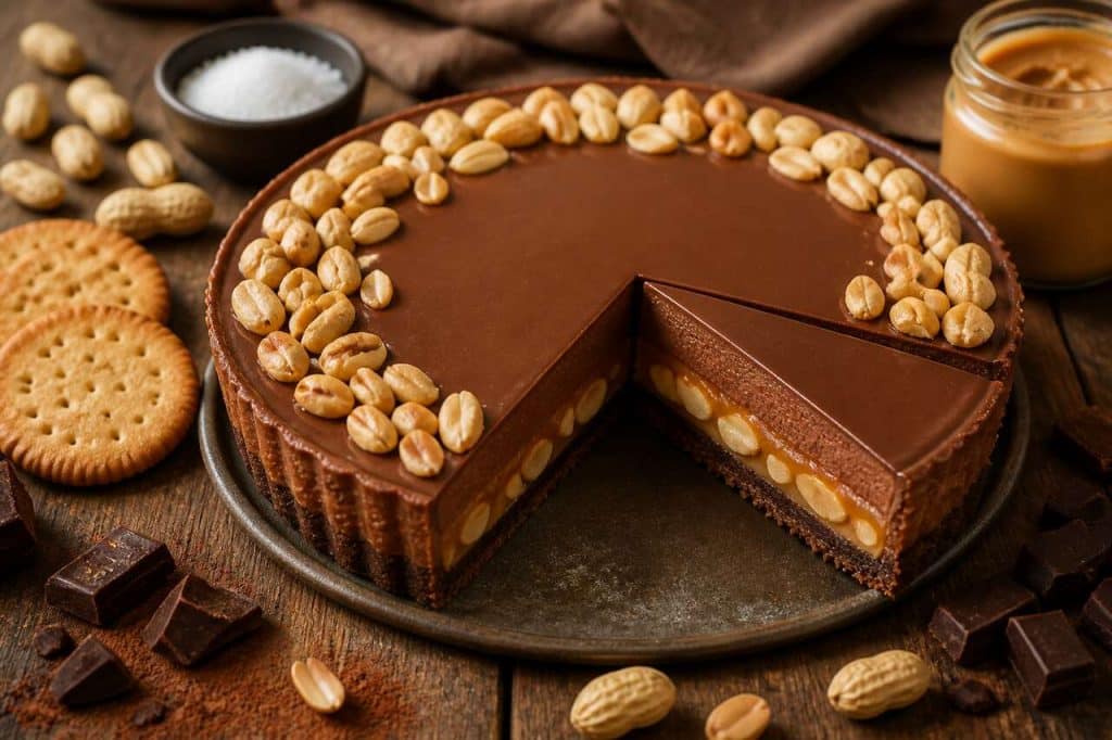 Recette de tarte façon Snickers : gourmandise chocolat et caramel
