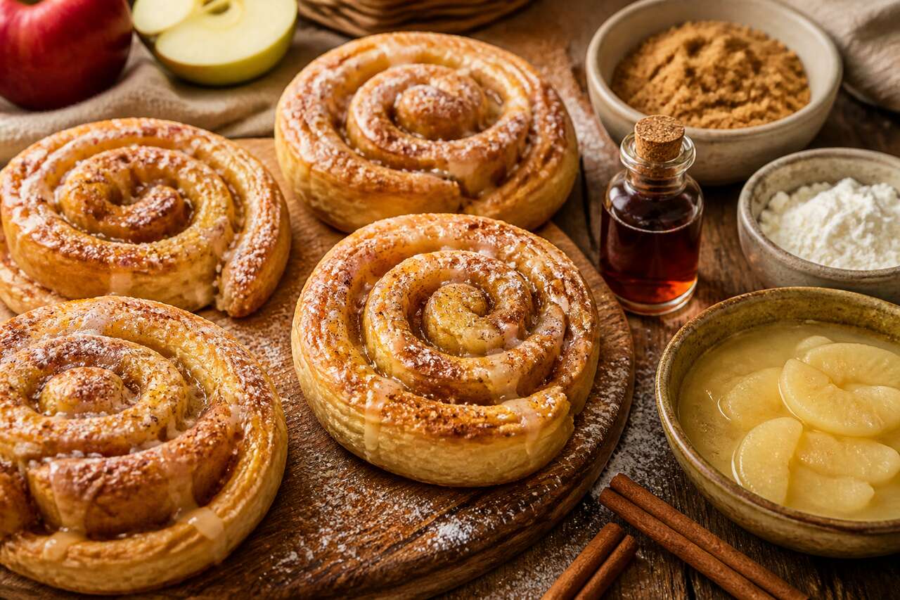 Roulés aux pommes et cannelle : recette gourmande