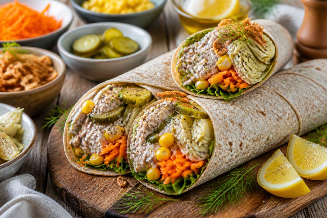 Wraps au thon et crudités : recette légère et savoureuse