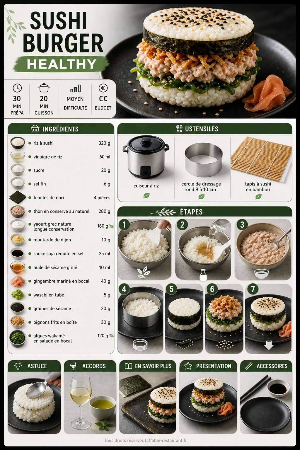 Fiche recette Recette originale de sushi burger healthy Fiche recette Recette originale de sushi burger healthy