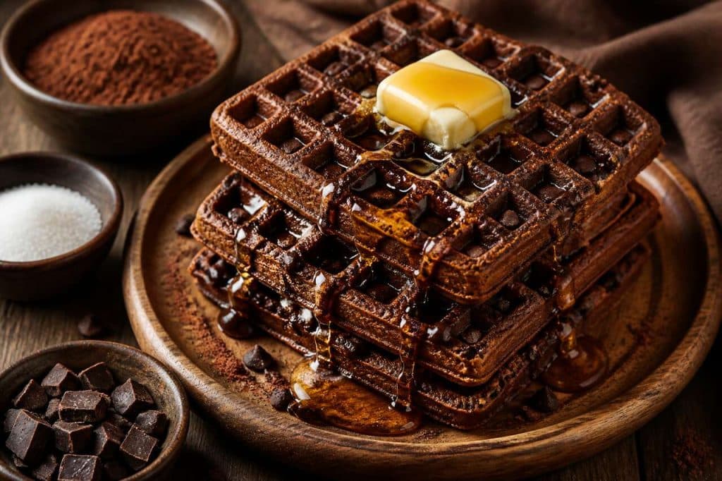 Recette de gaufres au chocolat gourmandes et moelleuses