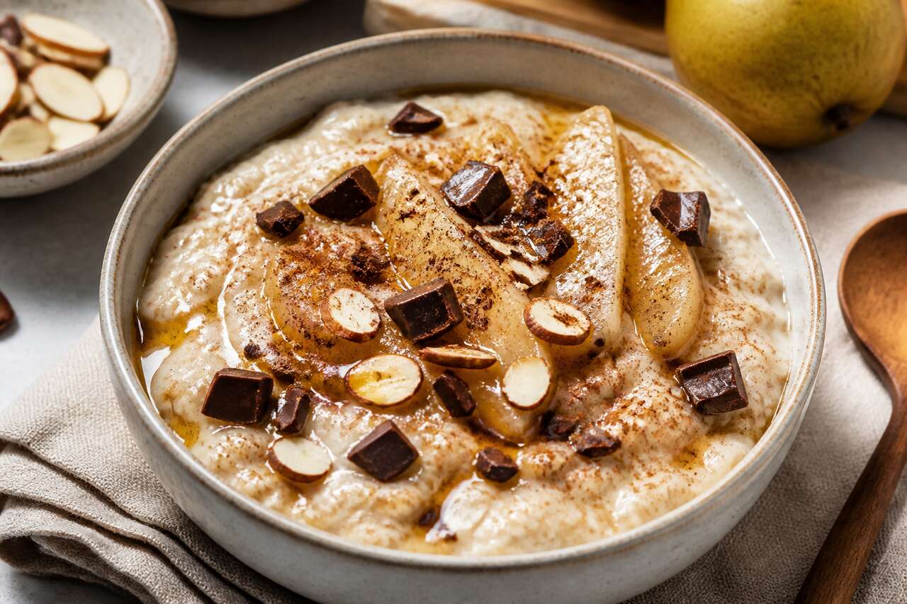 Porridge poires chocolat : recette gourmande et saine