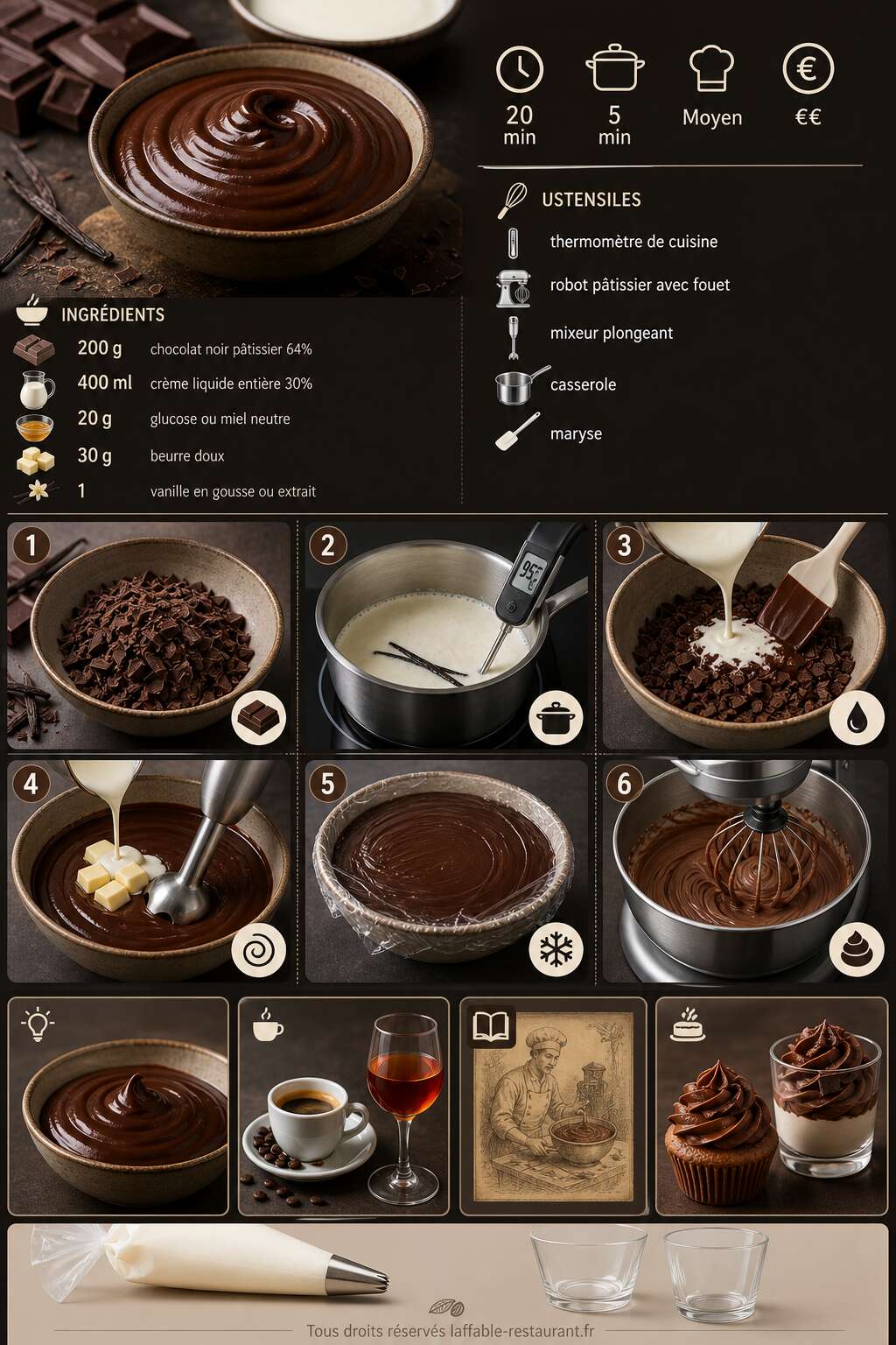 Fiche recette Recette de ganache et ganache montée au chocolat Fiche recette Recette de ganache et ganache montée au chocolat