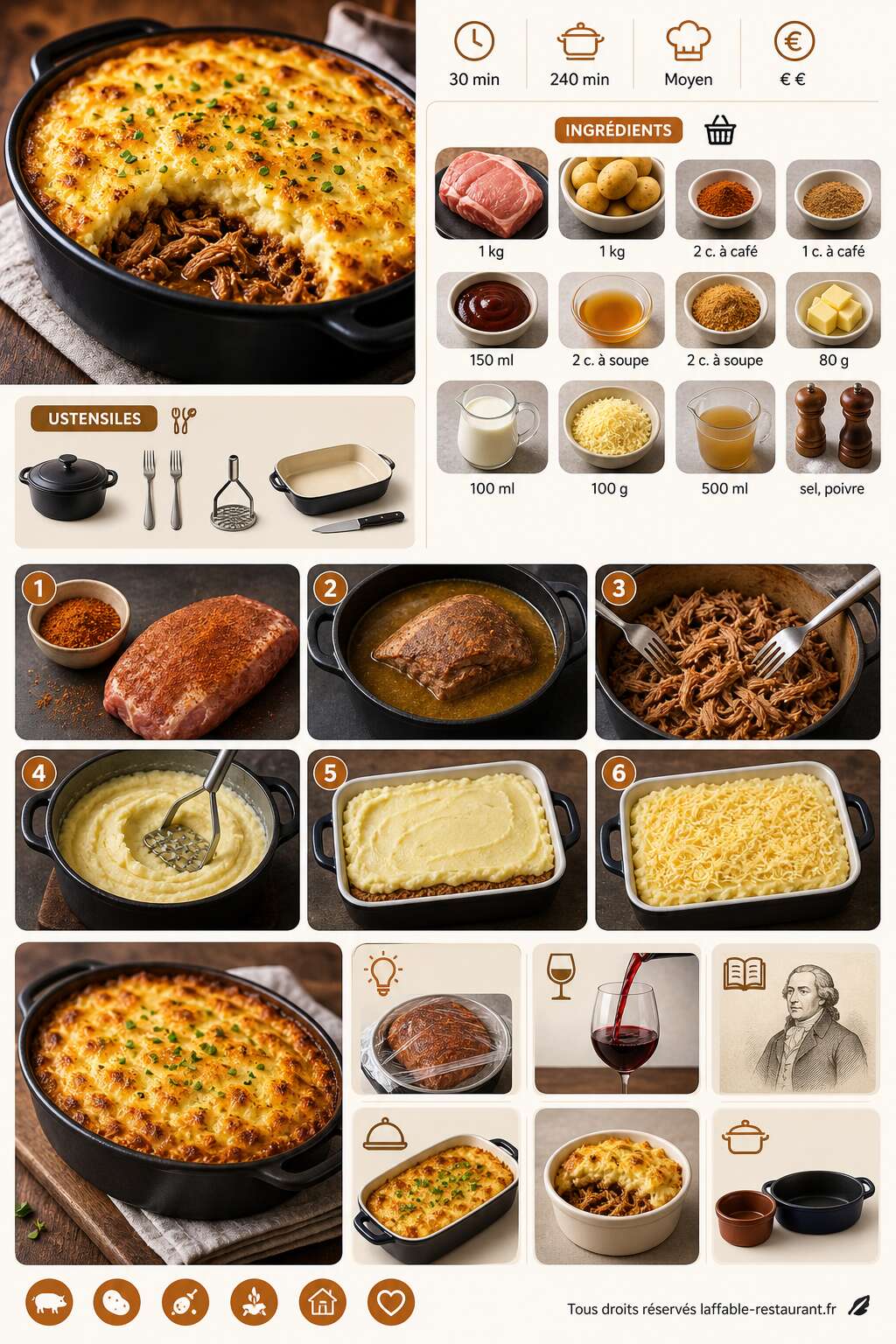 Fiche recette Recette de hachis parmentier au pulled pork maison Fiche recette Recette de hachis parmentier au pulled pork maison