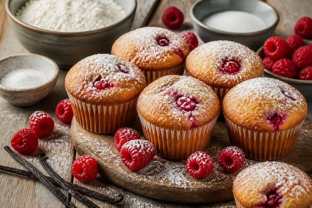 Recette de muffins aux framboises délicieux