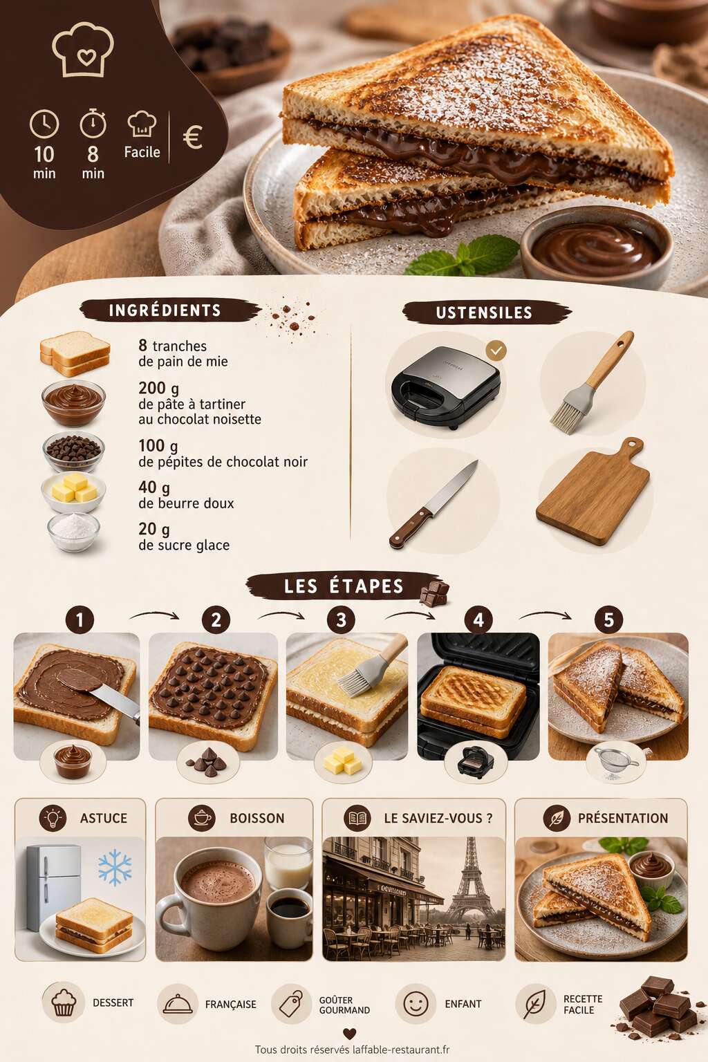 Fiche recette Recette de crock choc au chocolat : délice gourmand à tester Fiche recette Recette de crock choc au chocolat : délice gourmand à tester