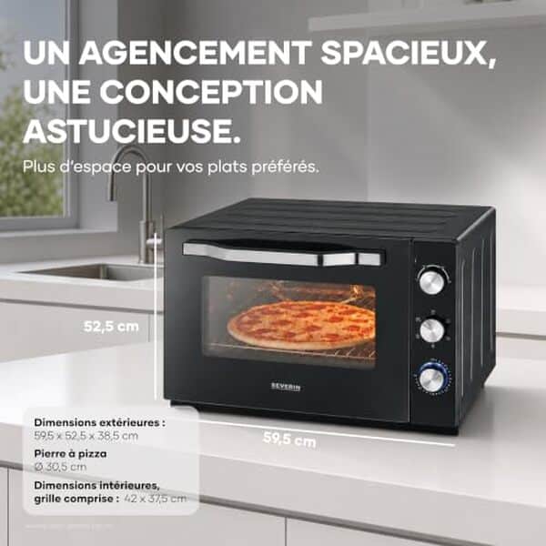 Découvrez notre test détaillé du four posable XXL Severin TO 2073. Caractéristiques, performances et avis sur ce modèle 60L avec 2200W.