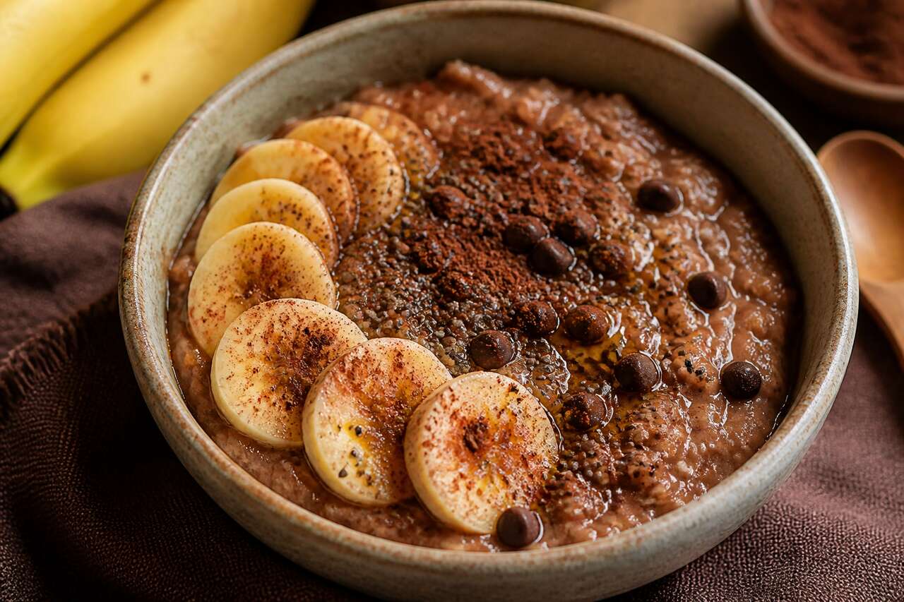 Porridge banane cacao : recette gourmande et saine